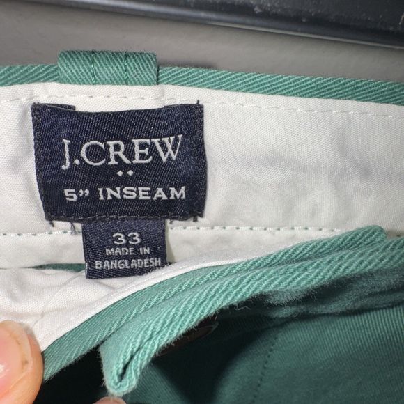 Men’s J. Crew 5" Stretch Chino Shorts Size 33 Classic Light‎ Pine Green New - Picture 6 of 8